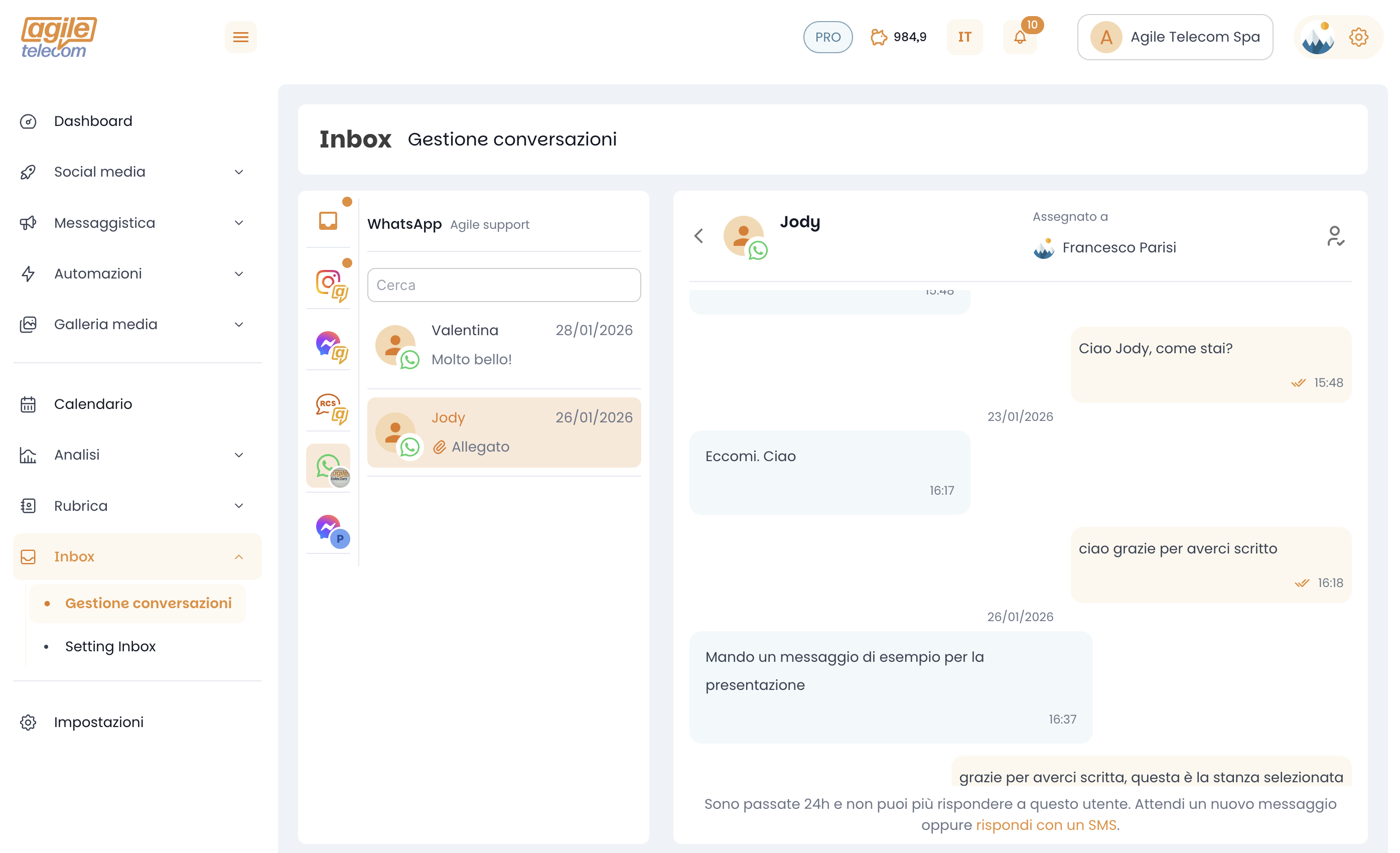 One dashboard. All channels. — Agile Telecom